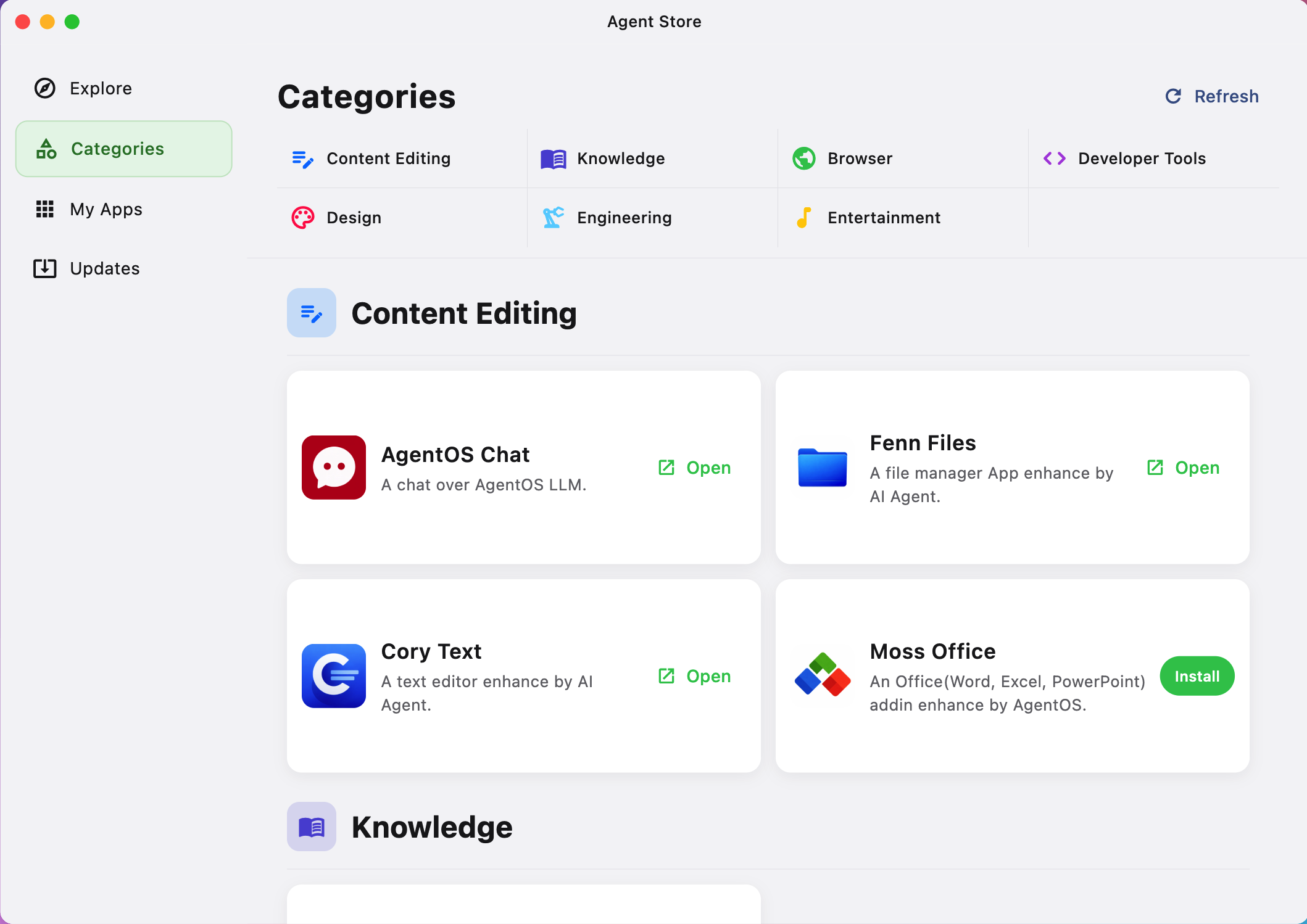 Agent Store app ecosystem screenshot
